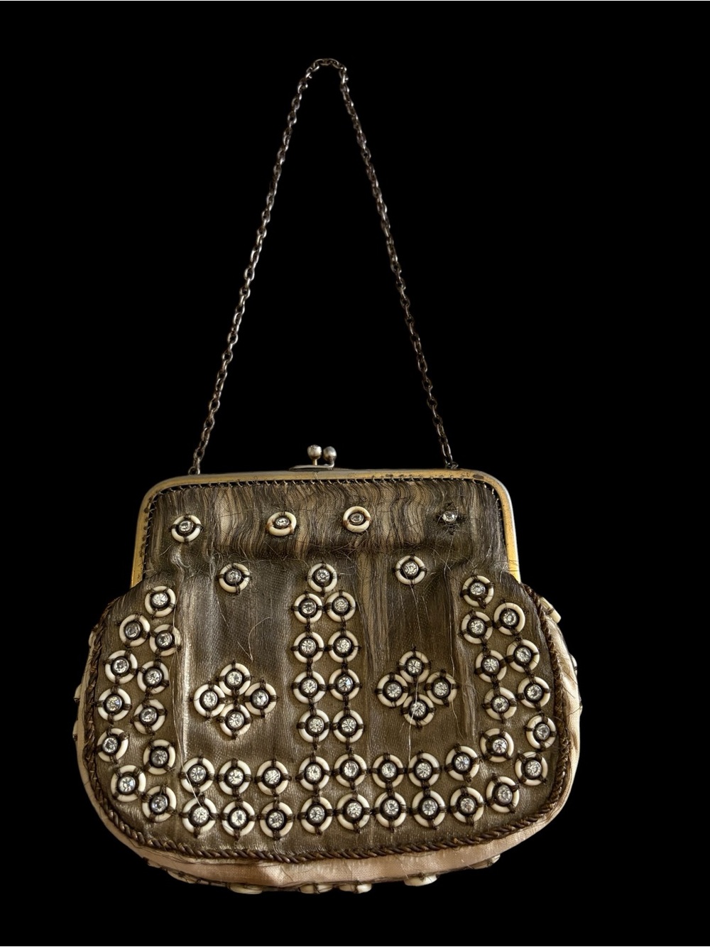 Vintage Kiss-Lock Gold Embellished Coin Purse Clutch